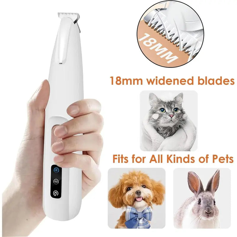Rechargeable Pet Paw Trimmer – Quiet Cordless Grooming Tool with LED Light
