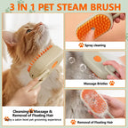Steam Pet Brush – 3-in-1 Grooming & Hair Removal Comb for Cats & Dogs