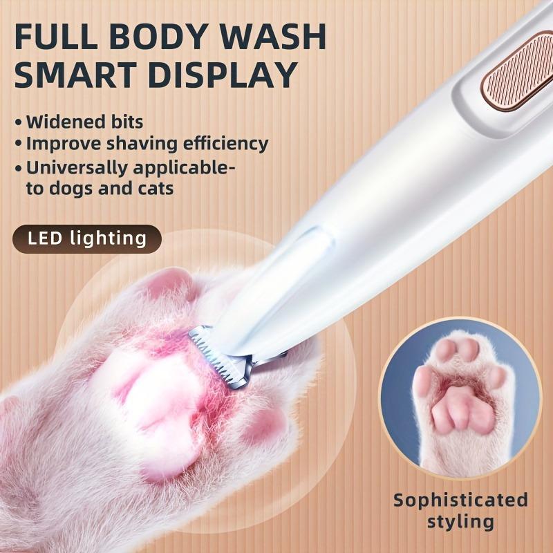 Rechargeable Pet Paw Trimmer – Quiet Cordless Grooming Tool with LED Light