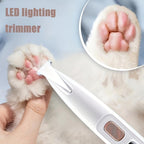Rechargeable Pet Paw Trimmer – Quiet Cordless Grooming Tool with LED Light