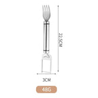 2-in-1 Watermelon Fork Slicer – Stainless Steel Fruit Cutter with Dual Head Design