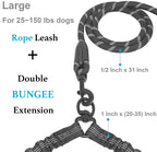 Dual Dog Leash with 360° Swivel – No Tangle Bungee Leash for Two Dogs