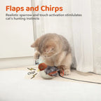 Interactive Flapping Bird Cat Toy – Rechargeable Chirping Toy for Indoor Cats