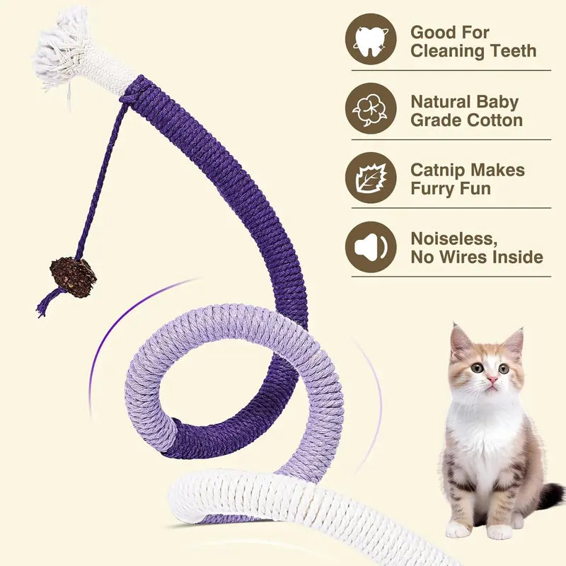 Cat Chew Rope Toys (3-Pack) – Interactive Catnip Toys for Dental Care