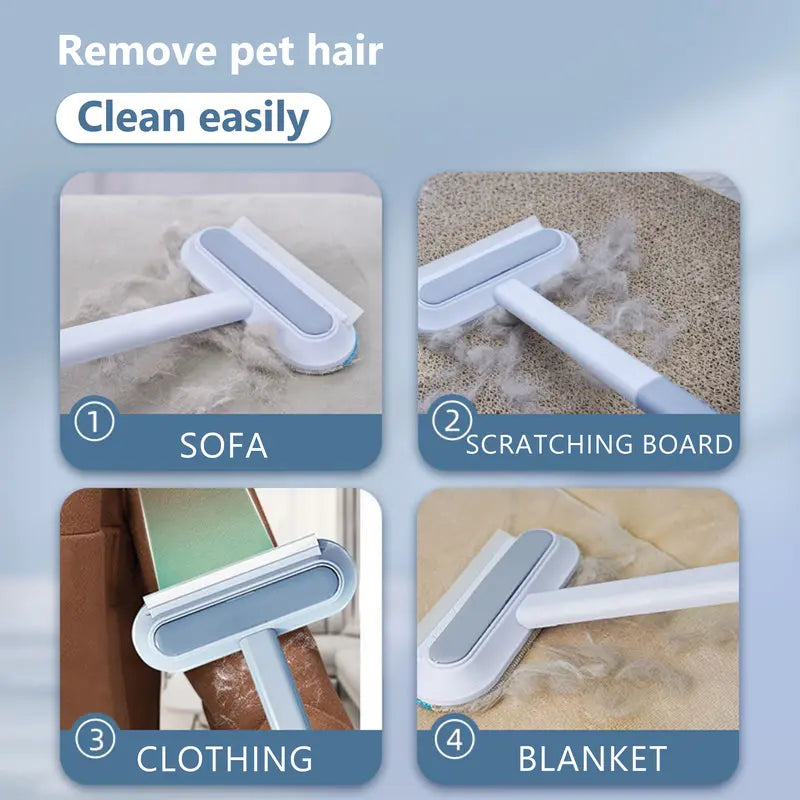 Pet Hair Removal Tool with Long Handle – Lint Squeegee for Furniture & Carpet