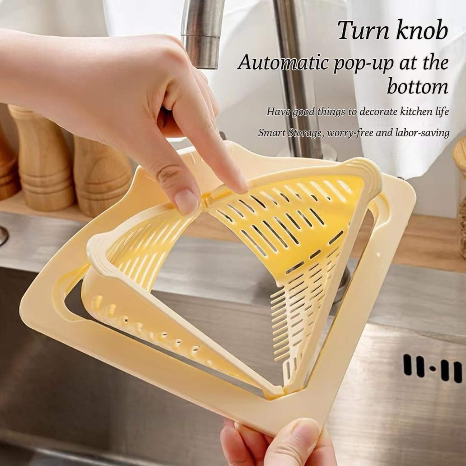 Triangular Sink Draining Basket – Kitchen Strainer & Storage Rack