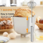 Stainless Steel Handheld Egg Beater – Semi-Automatic Whisk for Eggs & Milk Foam