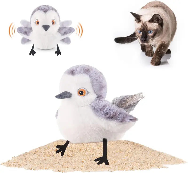 Interactive Flapping Bird Cat Toy – Rechargeable Chirping Toy for Indoor Cats