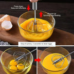 Stainless Steel Handheld Egg Beater – Semi-Automatic Whisk for Eggs & Milk Foam
