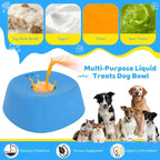 Slow Feeder Dog Bowl for Liquid Treats – No Spill Licking Bowl with Rolling Ball