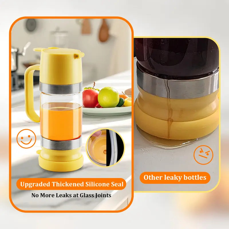 Glass Honey Dispenser with Handle – No Drip, No Mess Syrup Server