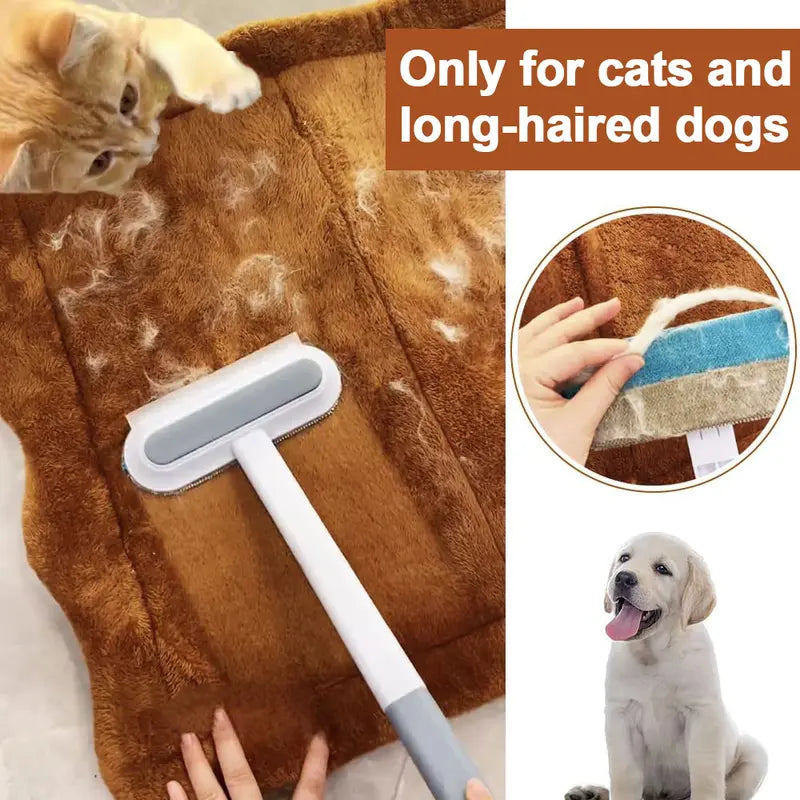 Pet Hair Removal Tool with Long Handle – Lint Squeegee for Furniture & Carpet