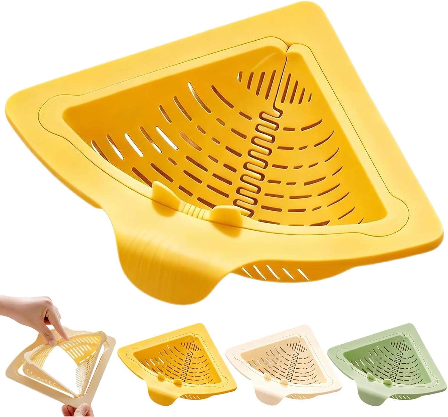Triangular Sink Draining Basket – Kitchen Strainer & Storage Rack
