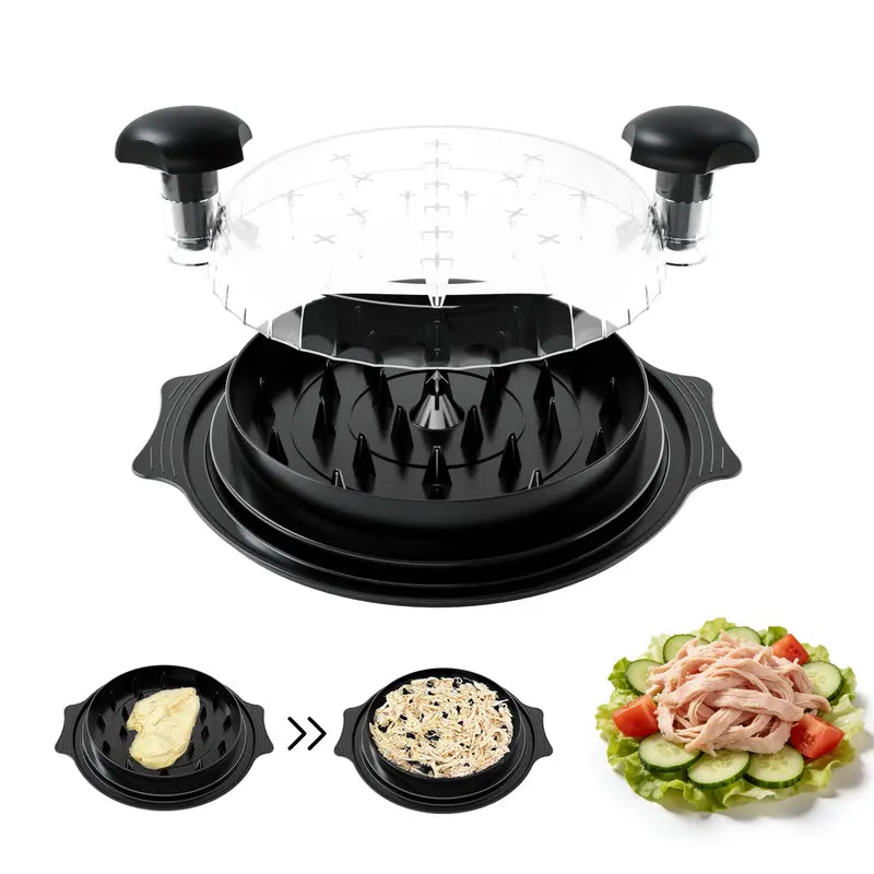 Chicken Breast Shredder Tool – Large Capacity with Visible Lid & Non-Slip Base