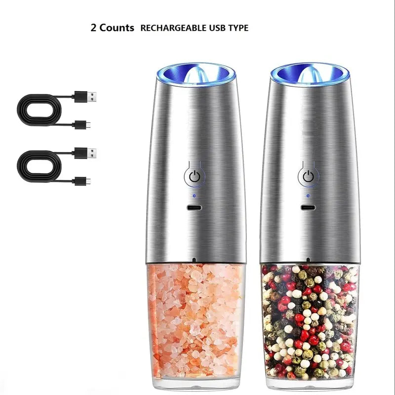 Electric Salt & Pepper Grinder Set – Adjustable Coarseness with LED Light