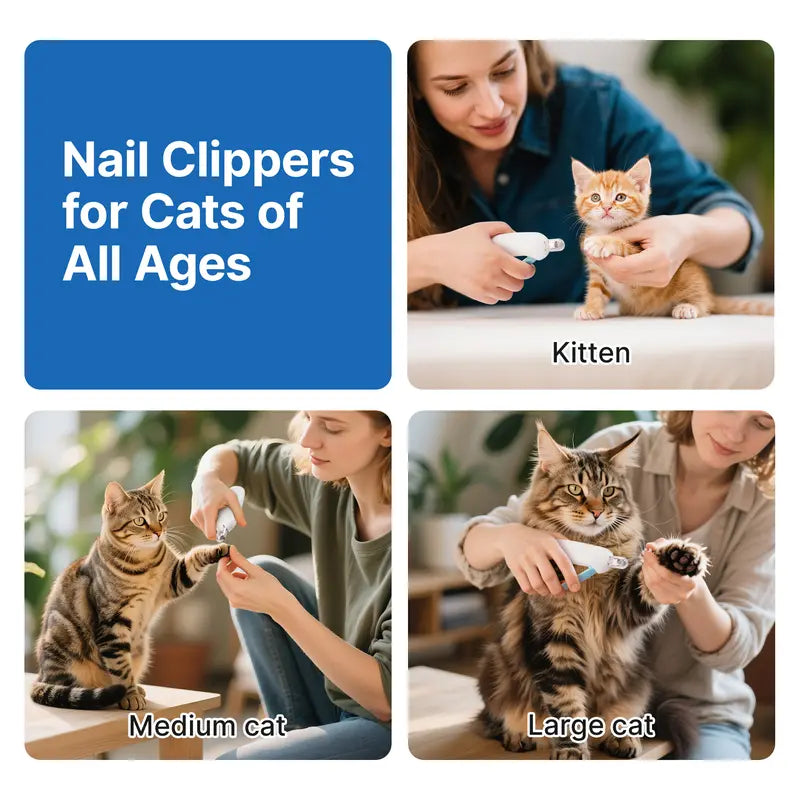 Cat Nail Clipper with Adjustable Trimming Holes – Anti-Splash Grooming Tool