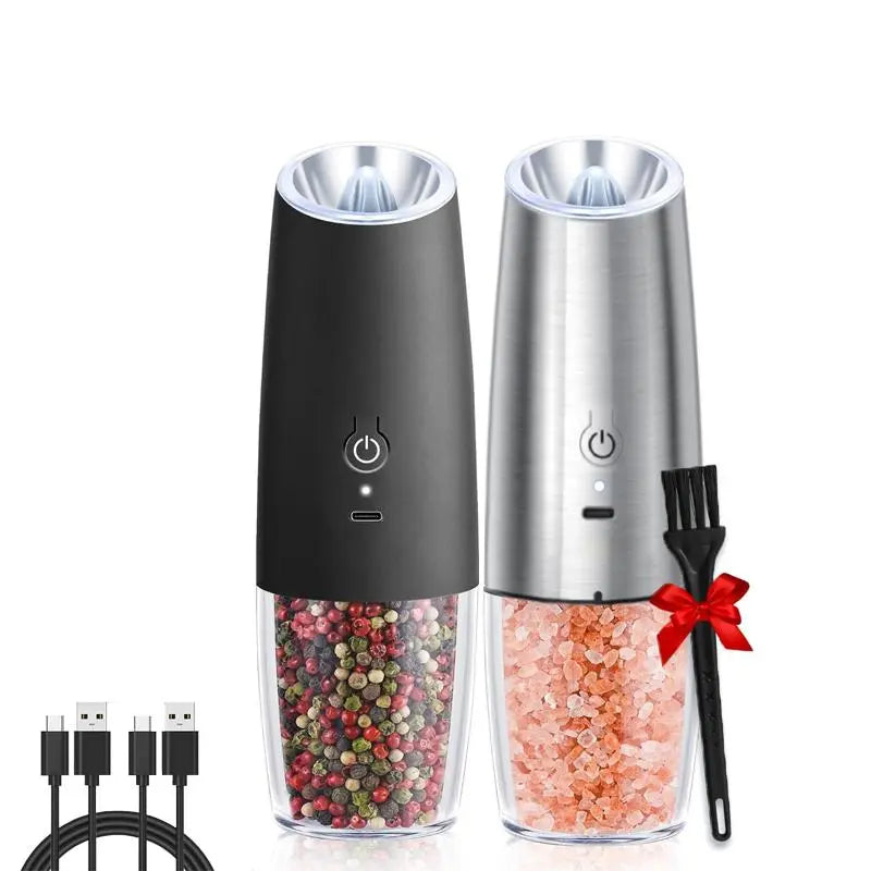 Electric Salt & Pepper Grinder Set – Adjustable Coarseness with LED Light