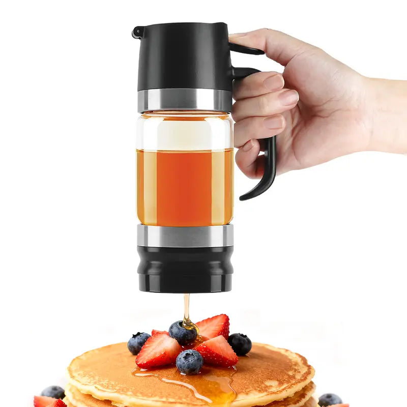 Glass Honey Dispenser with Handle – No Drip, No Mess Syrup Server