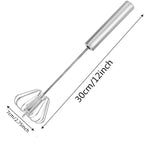 Stainless Steel Handheld Egg Beater – Semi-Automatic Whisk for Eggs & Milk Foam