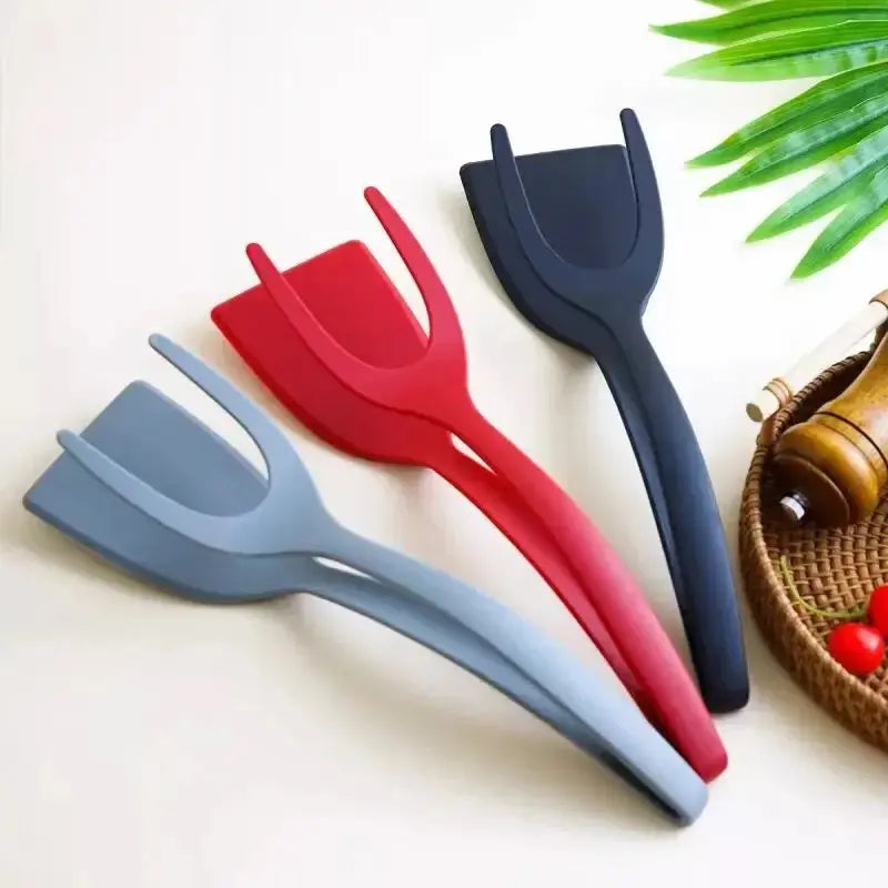 2-in-1 Silicone Spatula Tong – Easy Egg Flipper for Pancakes, Omelets & More