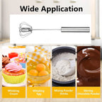 Stainless Steel Handheld Egg Beater – Semi-Automatic Whisk for Eggs & Milk Foam