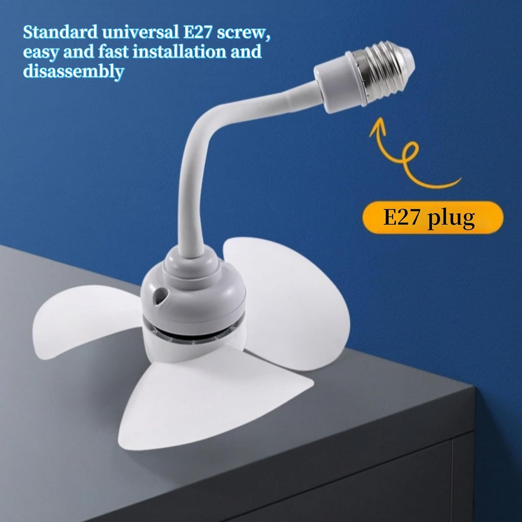 Compact E27 electric fan for office desk bathroom kitchen and dormitory cooling
