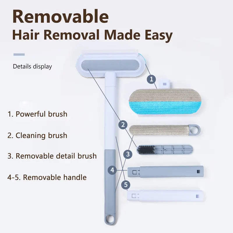 Pet Hair Removal Tool with Long Handle – Lint Squeegee for Furniture & Carpet
