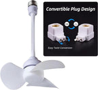 Energy-saving E27 plug in fan with adjustable flexible neck and compact design