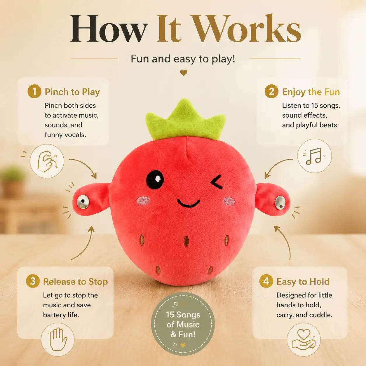 Interactive Touch Music Plush Toy