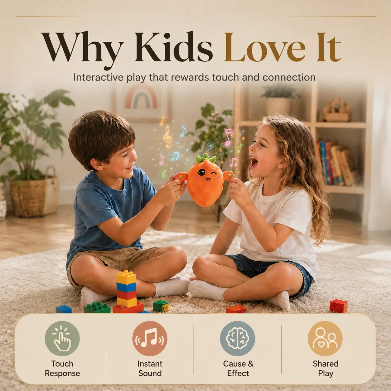Interactive Touch Music Plush Toy