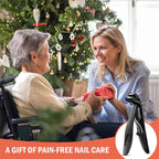 Long handle toenail clipper for elderly adults with comfortable non slip grip